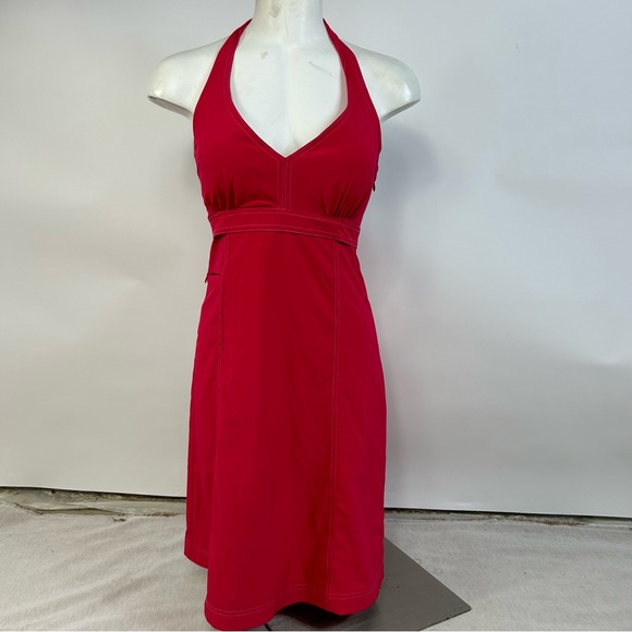 ATHLETA Athletic Pink Padded Chest Go Everywhere Halter Dress Size 0 R - Picture 1 of 13